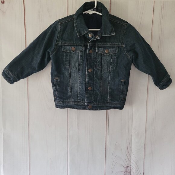 The Children’s Place Lined Denim Jean Jacket, Girl 4T, Snap Front Closure, Lined - Picture 1 of 15